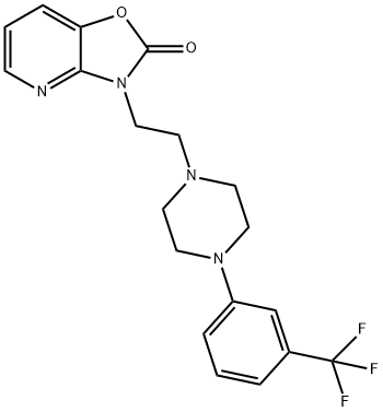 3-(2-(4-(3-(trifluoromethyl)phenyl)-1-piperazinyl)ethyl)oxazolo(4,5-b)pyridin-2(3H)-one Struktur