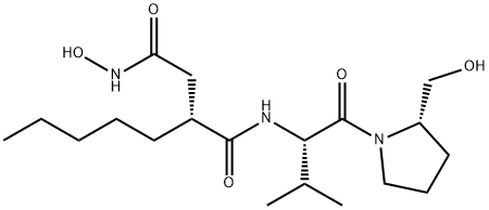 N'-ヒドロキシ-N-[1-[[2-(ヒドロキシメチル)-1-ピロリジニル]カルボニル]-2-メチルプロピル]-2-ペンチルブタンジアミド 化学構造式