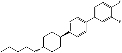 3,4-ジフルオロ-4'-(trans-4-ペンチルシクロヘキシル)ビフェニル 化学構造式