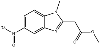 methyl 2-(1-methyl-5-nitro-1H-benzo[d]imidazol-2-yl)acetate 化学構造式