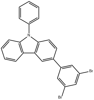 3-(3,5-二溴苯基)-9-苯基-9H-咔唑, 1345021-52-4, 结构式