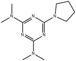 2,4-ビス(ジメチルアミノ)-6-(1-ピロリジニル)-1,3,5-トリアジン 化学構造式
