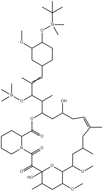 22-Hydroxy-33-O-tert-butyldiMethylsilyloxy-27-O-triMethylsilyl-iso-FK-506,134556-85-7,结构式