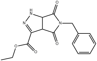 ethyl 5-benzyl-1,3a,4,5,6,6a-hexahydro-4,6-dioxopyrrolo[3,4-c]pyrazole-3-carboxylate 化学構造式