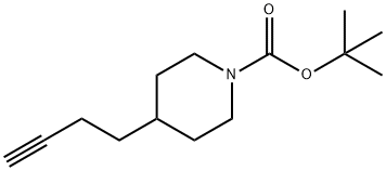 1-Piperidinecarboxylic acid, 4-(3-butyn-1-yl)-, 1,1-dimethylethyl ester Structure