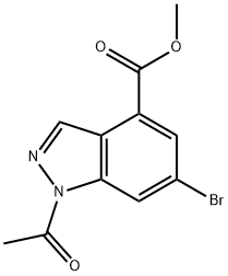 1-乙酰基-6-溴-1H-吲唑-4-甲酸甲酯,1346597-55-4,结构式