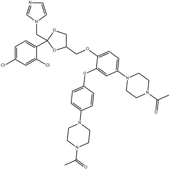N-Acetylpiperazine-N'-(4-phenol) Ketoconazole Structure