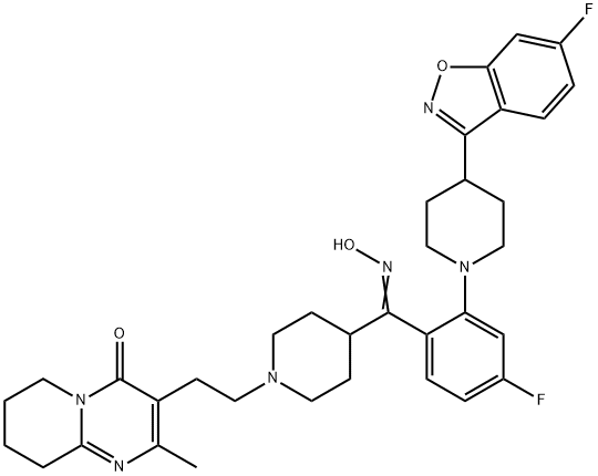 3-[2-[4-[(Z)-(4-Fluoro-2-[4-(6-fluoro-1,2-benzisoxazol-3-yl)piperidin-1-yl)phenyl](hydroxyiMino)Methyl]piperidin-1-yl]ethyl]-2-Methyl-6,7,8,9-tetrahydro-4H-pyrido[1,2-a]pyriMidin-4-one(리스페리돈불순물)