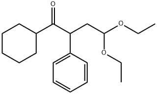 1-Butanone, 1-cyclohexyl-4,4-diethoxy-2-phenyl- Structure