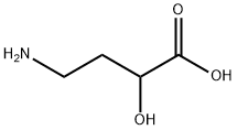 4-アミノ-2-ヒドロキシ酪酸 化学構造式