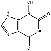 3,7-ジヒドロ-3-ヒドロキシ-1H-プリン-2,6-ジオン 化学構造式