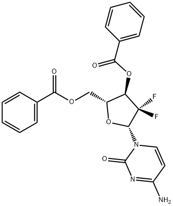 2',2'-二氟-2'-脱氧胞嘧啶核苷-3',5'-二苯甲酸酯 结构式