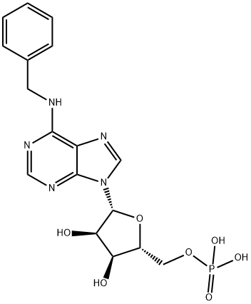 [(2R,3R,4R,5R)-5-[6-(benzylamino)purin-9-yl]-3,4-dihydroxy-oxolan-2-yl ]methoxyphosphonic acid Struktur