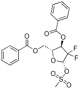 2-脱氧-2,2-二氟-D-呋喃核糖基-3,5-二苯甲酰基-1-甲磺酸酯, 134877-42-2, 结构式