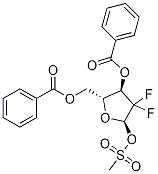 3,5-Bis(benzoyl)-1-methanesulfonyloxy-2-deoxy-2,2-difluororibose Struktur