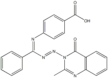 Benzoic acid, 4-((((2-methyl-4-oxo-3(4H)-quinazolinyl)azo)phenylmethyl ene)amino)- Structure