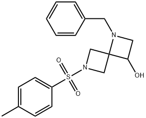 1-Benzyl-6-tosyl-1,6-diazaspiro[3.3]heptan-3-ol Struktur