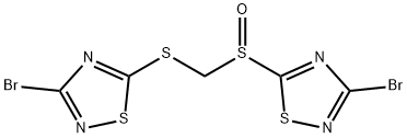 3-BROMO-5-[(3-BROMO-1,2,4-THIADIAZOL-5-YLTHIO)METHYLSULFINYL]-1,2,4-THIADIAZOLE Struktur