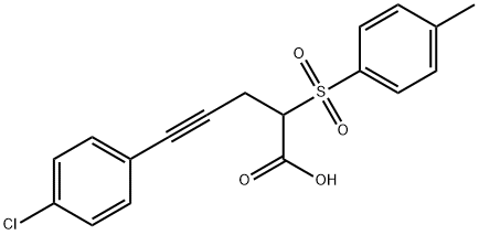 5-(4-chlorophenyl)-2-((4-methylphenyl)sulfonyl)-4-pentynoic acid Structure