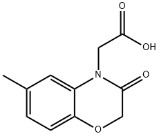 (6-メチル-3-オキソ-2,3-ジヒドロ-4H-1,4-ベンゾキサジン-4-イル)酢酸 化学構造式