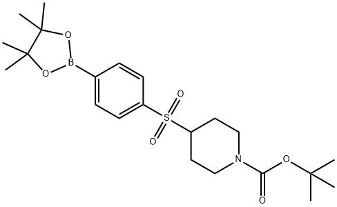 tert-Butyl 4-((4-(4,4,5,5-tetramethyl-1,3,2-dioxaborolan-2-yl)phenyl)sulfonyl)piperidine-1-carboxylate Structure