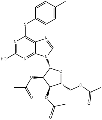 6-[(4-Methylphenyl)thio]-2-oxo-9-(2’,3’,5’-tri-O-acetyl--D-ribofuranosyl)-2,3-dihydropurine Structure
