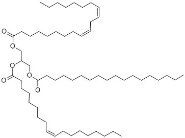 1-リノレオイル-2-オレオイル-3-ステアロイル-RAC-グリセロール 化学構造式