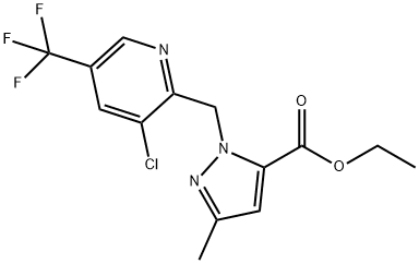 2-(3-Chloro-5-trifluoromethyl-pyridin-2-ylmethyl)-5-methyl-2H-pyrazole-3-carboxylic acid ethyl Struktur