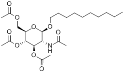 十烷基-2,3,4,6-四-氧-乙酰基-Β-D-吡喃氨基葡萄糖苷 结构式