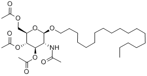 十八烷基2-乙酰氨基-3,4,6-四-氧-乙酰基-Β-D-吡喃葡萄糖苷, 135198-09-3, 结构式