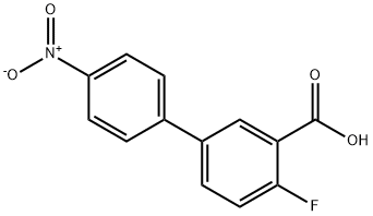 2-フルオロ-5-(4-ニトロフェニル)安息香酸 化学構造式