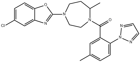 (4-(5-chlorobenzo[d]oxazol-2-yl)-7-Methyl-1,4-diazepan-1-yl)(5-Methyl-2-(2H-1,2,3-triazol-2-yl)phenyl)Methanone Structure