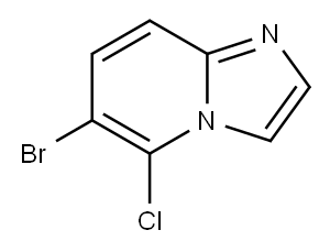 6-ブロモ-5-クロロイミダゾ[1,2-A]ピリジン 化学構造式