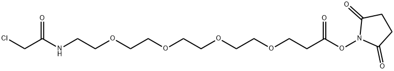 丙烯酸琥珀酰亚胺-四聚乙二醇-氯乙酰胺 结构式