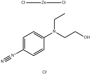 4-ジアゾ-N-エチル-N-(2-ヒドロキシエチル)アニリンクロリド塩化亜鉛塩 化学構造式
