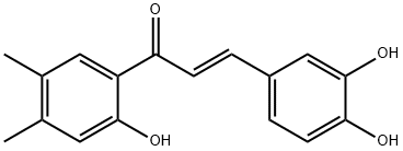 (E)-3-(3,4-二羟基苯基)-1-(2-羟基-4,5-二甲基苯基)丙-2-烯-1-酮, 1353223-54-7, 结构式