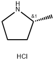 (R)-2-メチルピロリジン塩酸塩 化学構造式