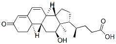 (4R)-4-[(8R,9S,10R,12S,13R,14S,17R)-12-hydroxy-10,13-dimethyl-3-oxo-1,2,8,9,11,12,14,15,16,17-decahydrocyclopenta[a]phenanthren-17-yl]pentanoic acid Struktur