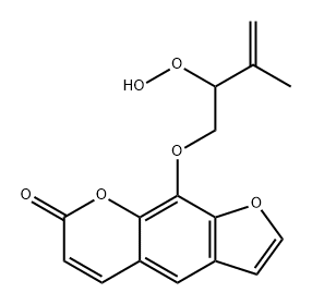 9-((2-hydroperoxy-3-methyl-3-butenyl)oxy)-7H-furo(3,2-g)(1)benzopyran-7-one Structure