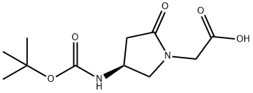 (S)-(4-N-BOC-AMINO-2-OXO-PYRROLIDIN-1-YL)-ACETIC ACID
 Struktur