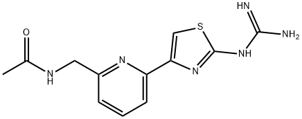 4-(6-(acetamidomethyl)pyridin-2-yl)-2-guanidinothiazole Struktur