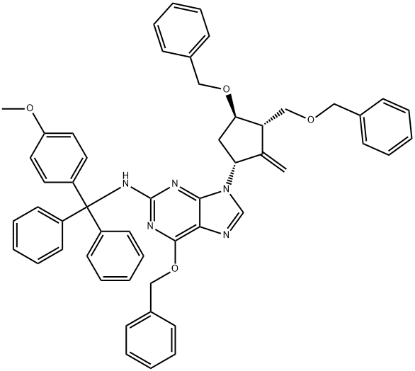 2-N-[(4-Methoxyphenyl)-diphenylMethyl]-4,6'-O-dibenzyl ent-Entecavir Structure