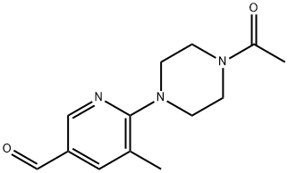 6-(4-acetylpiperazin-1-yl)-5-Methylnicotinaldehyde Struktur