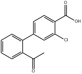 4-(2-Acetylphenyl)-2-chlorobenzoic acid, 1355247-96-9, 结构式