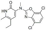 3-[[(4,7-ジクロロベンゾオキサゾール-2-イル)メチル]アミノ]-5-エチル-6-メチルピリジン-2(1H)-オン 化学構造式