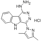 1-ヒドラジノ-4-(3,5-ジメチル-1H-ピラゾール-1-イル)-5H-ピリダジノ[4,5-b]インドール 化学構造式
