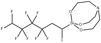 1-(3,3,4,4,5,5,6,6-Octafluoro-1-iodohexyl)-2,8,9-trioxa-5-aza-1-silabi cyclo(3.3.3)undecane Struktur