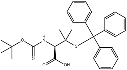 N-[叔丁氧羰基]-3-[(三苯基甲基)硫基]-L-缬氨酸, 135592-13-1, 结构式