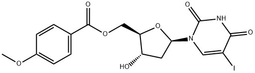 5-ヨード-2'-デオキシウリジン5'-(4-メトキシベンゾアート) 化学構造式