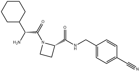 1-((2R)-2-Amino-2-cyclohexylacetyl)-N-(4’-cyanobenzyl)-2-L-azetidinecarboxamide
 Structure